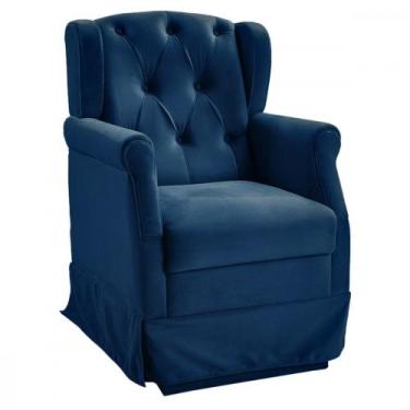 Imagem de Poltrona Balanço Ternura Veludo - Star Confort, Azul