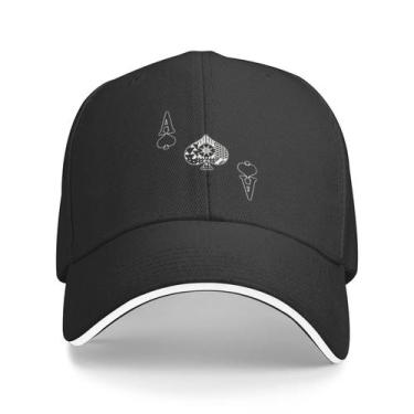 Imagem de Boné de beisebol Flyjbs Ace of Spades Poker unissex preto