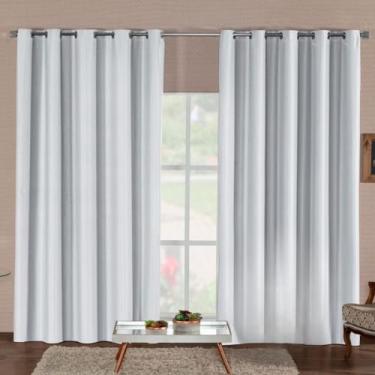 Imagem de Cortina Blackout Premium Corta Luz Total Com Isolamento Térmico E Acústico Tecido Durável Para Qualquer Ambiente(GELO,4,00M x 2,80M)