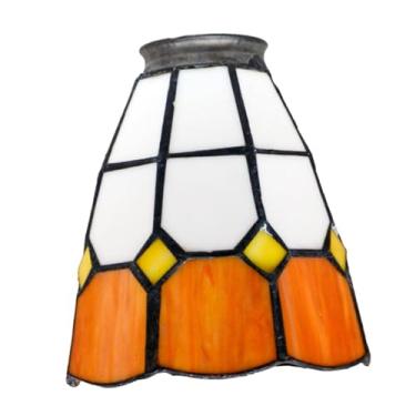 Imagem de Gralara Abajur de vitral, arandelas de parede, abajur para soquetes E27, substituição de de teto para sala de jantar, festa, hotel, Laranja Branco