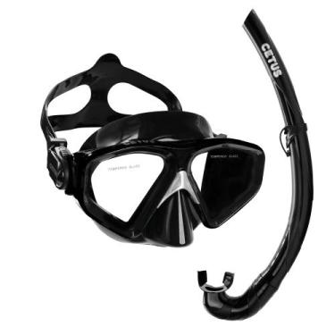 Imagem de Kit de Mergulho Máscara+Respirador Cetus Rapallo Fun, Preto