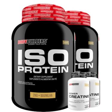 Imagem de Kit 2x Iso Protein 2kg + 2x Power Creatina 100g - Bodybuilders (Médio, Baunilha)