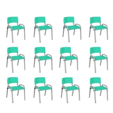 Imagem de Kit 12 Cadeiras Infantil Iso, , Base Cinza Verde água