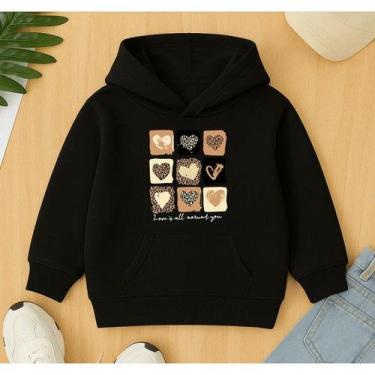 Imagem de Moletom Blusa De Frio Agasalho Canguru Infantil Feminino Quadrinhos Co