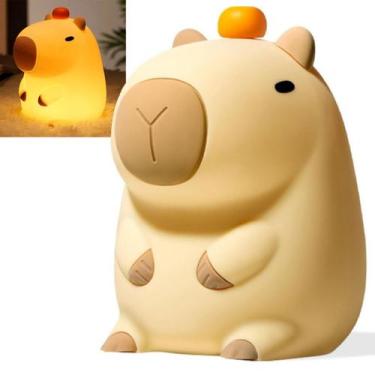 Imagem de Luminaria Mesa Capivara Fofa Abajur Touch USB Muda De Cor Recarregavel