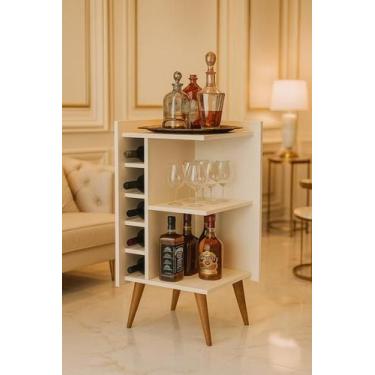 Imagem de Adega De Canto Aparador Malbec Pés Palito Para Bebidas - Cores - Compr