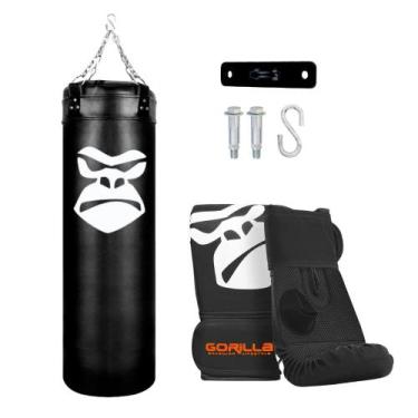 Imagem de Saco De Pancada Profissional Treino Boxe 90Cm + Luva Bate Saco Pro Mua