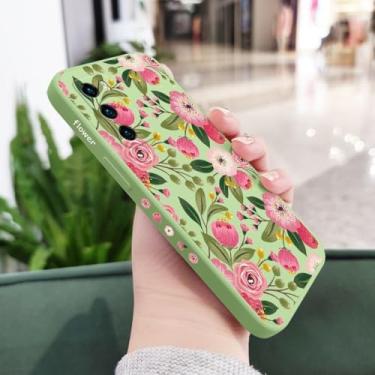 Imagem de Capa de celular com estampa de flores para Huawei P40 P50 P30 P20 Pro Lite Nova 10 10SE 9 9SE Mate 50 50E 40 30 20 Pro Lite, verde claro 2, para P40 Pro