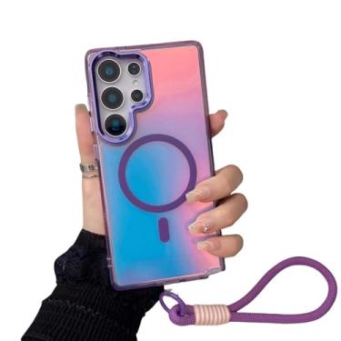 Imagem de Capa traseira luxuosa com gradiente fosco magnético a laser (para Galaxy A35/roxo)