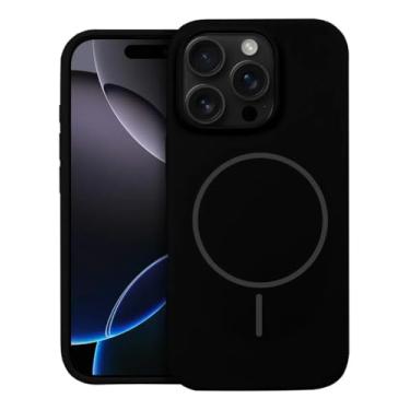 Imagem de Capa case Capinha Silicone Liquido MagNETICA Para iPhone 11 ao 16 Pro ProMax (PRETO, 15)