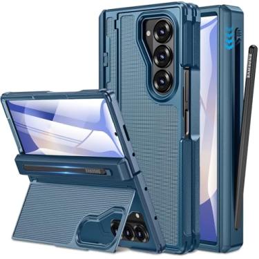 Imagem de NINKI Capa para Samsung Galaxy Z Fold 7 com suporte para caneta S e suporte invisível, capa protetora de tela com dobradiça rígida à prova de queda para Galaxy Zfold 7 com compartimento e suporte fino