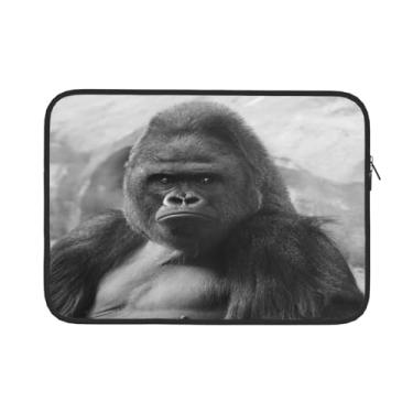 Imagem de Capa para laptop retrato de gorila, bolsa portátil para laptop, pasta durável, capa protetora à prova de choque para notebook de 13 polegadas