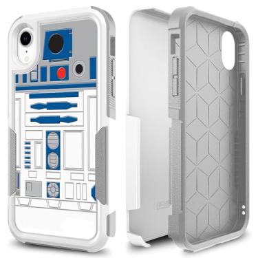 Imagem de Capa para iPhone Xs, R2D2 Astromech Droid Robot Padrão Absorção de Choque PC Rígido e Silicone Interno Capa Armadura de Camada Dupla Híbrida para Apple iPhone X e iPhone Xs