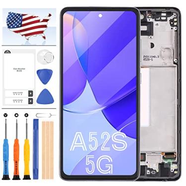 Imagem de Tela de substituição para Samsung Galaxy A52 5G para Samsung A526 LCD Screen SM-A526B, SM-A526W, SM-A526U Display Digitalizador Touch Assembly Repair Parts (Suporte Figerprint Functio) (OLED com