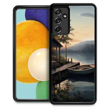 Imagem de FKBRCL4U Capa para Samsung Galaxy A13 5G, estampa de acampamento de barco no lago outono design gráfico menina menino silicone macio acrílico rígido proteção contra choque para Samsung Galaxy A13 5G