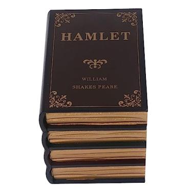 Imagem de Pssopp Livro Texturizado de Estilo retrô Caixa de Armazenamento de Bugigina de Ouro Organizador de Desktop Decorativa Placa de Densidade Decorativa Pequena 4,3 X 5,1 X 6,3in (Grande)