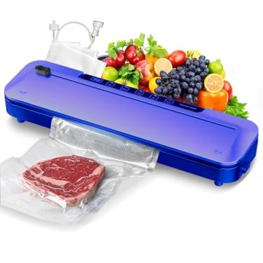 Imagem de Vacuum Sealer for Food,75 Kpa Precision Suction Power 6-in-1 Food Sealer with Digital Timer, Dry & Moist Food Modes, Compact Design with 10 Vacuum Bags & Built-in Cutter(Dark blue)
