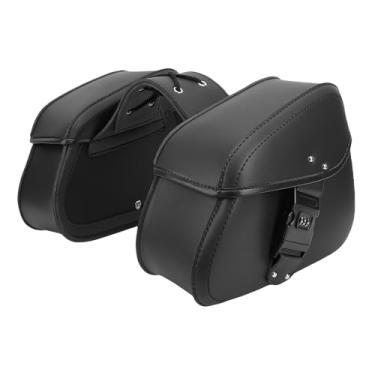 Imagem de aqxreight Motocicleta Bolsa de Sela para Motocicleta Bolsa Lateral de Bicicleta Saddlebag 16L Provo de Couro PU Universal para Nightster Breakout V Star 250 Com Mesh de Corda Ajustável