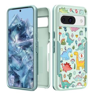 Imagem de Plakill Capa feminina para Google Pixel 8A - Capa feminina fofa kawaii estética design exclusivo dinossauros proteção resistente à prova de choque de grau militar adolescentes para celular Google