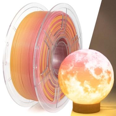 Imagem de IEMAI Filamento petg de 1,75 mm, filamento de impressora 3D de alta velocidade para impressão rápida de 30-600 mm/s, mudança de cor, filamento gradiente rosa para amarelo, filamento petg tra