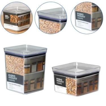 Imagem de Kit Potes Organizadores De Cozinha Armários 830 Ml E 1700 Ml - 123 Org