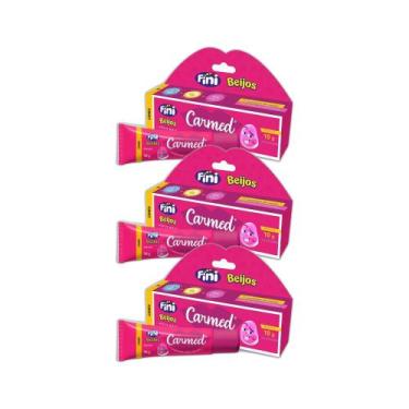 Imagem de Kit 3x Hidratante Labial Carmed Fini Beijos Cor Rosa 10g - CIMED