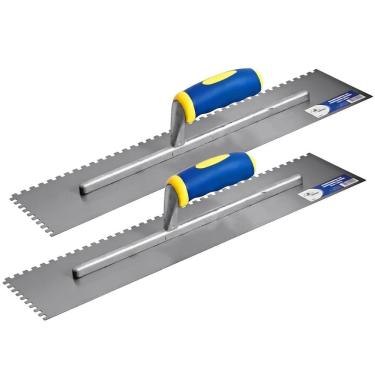Imagem de Kit 2 Desempenadeira Grande 48X12Cm Aço Dentada Profissional