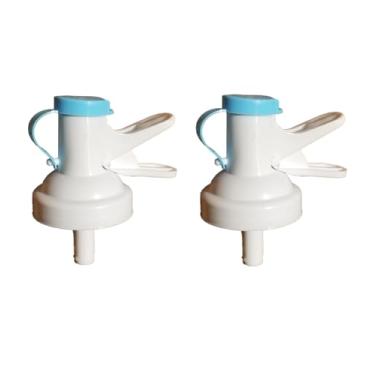 Imagem de Válvula distribuidora de água * Pacote com 2 * Serve apenas no topo rosqueado de 50 mm! Garrafas de 3 ou 5 galões - Tampa de torneira reutilizável sem BPA - Compatível com American Maid Jugs