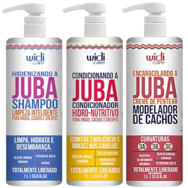 Imagem de Kit Juba Shampoo Condicionador E Encaracolando A Juba Cabelo Vegano Widi Care 1L