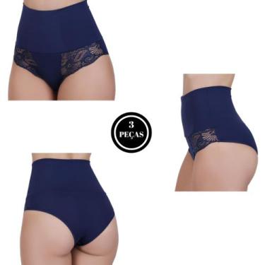 Imagem de Kit 3 Calcinha Cinta Modeladora Compressão Cós Alto -c13 KIT 3 FERNAND