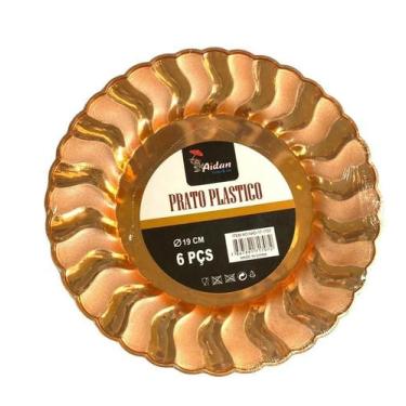 Imagem de Pratos de Natal Descartáveis de Luxo - 24 unidades 19cm - Arcolor