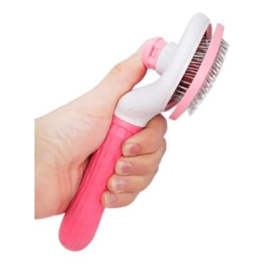 Imagem de Escova Rasqueadeira Tira Pelos Pet Cães e Gatos (Rosa)