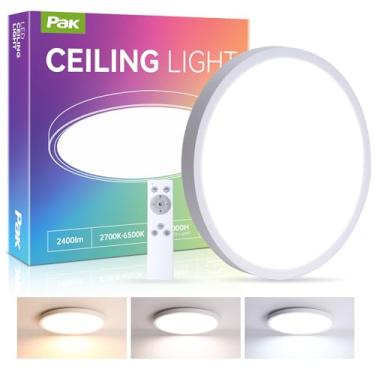 Imagem de Luminária de teto LED de 12 polegadas, luminária de teto ultrafina moderna de 24 W com controle remoto, brilho regulável de 2400 lm, temperatura de cor ajustável de 2700K-6500K, para quarto, sala de