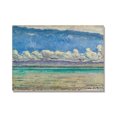 Imagem de Pinturas a óleo famosas, (paisagem 25) por Ferdinand Hodler, reprodução impressa em tela, arte de cenário para decoração de sala de estar. Somente tela de 70 x 98 cm - 27,5 x 38,6 pol