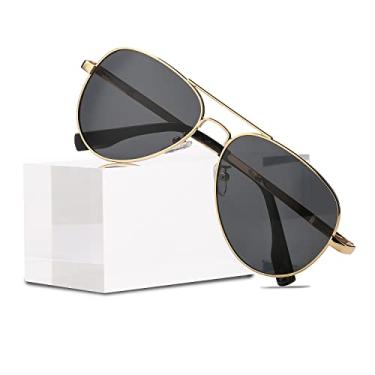 Imagem de Canoazo Óculos de sol retangulares sem aro feminino masculino moderno quadrado Y2K óculos retrô sem moldura lente gradiente, Armação dourada/lente preta 12, MM