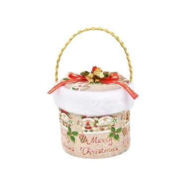 Imagem de UGPLM Saco de presente de Natal de pelúcia, bolsa de maçã, enchimento de meia portátil, embrulho de presente reutilizável, decoração de Natal, bolsa de mão, Balde