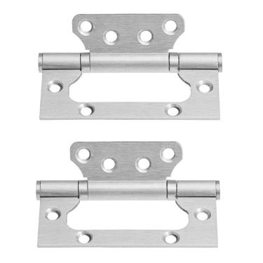 Imagem de 02 Dobradiça Porta Sobrepor Sem Rebaixo Inox 4`X3`X,2,2Mm