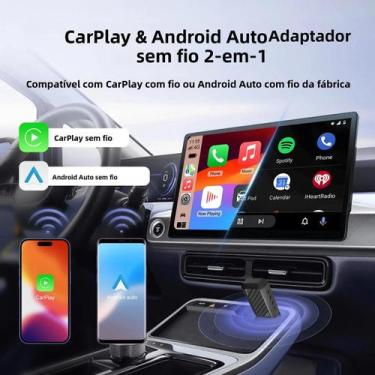 Imagem de Adaptador Wireless CarPlay E Android Auto 2 Em 1 Para Carros Com Conex