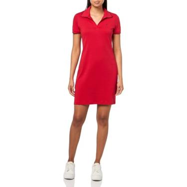 Imagem de Nautica Vestido polo feminino de manga curta com acabamento recortado liso, Samba, PP