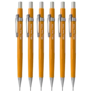 Imagem de Pentel 0,9 mm (P209) Amarelo P200 Série P200 Borracha de Chumbo Recarregável P209-G (pacote com 6)