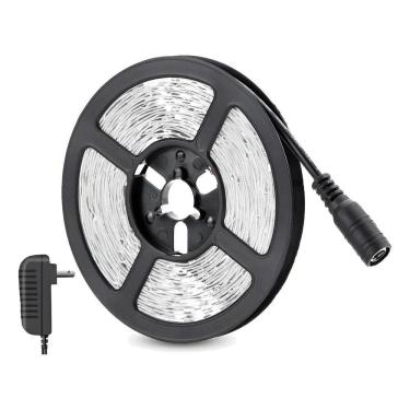 Imagem de 2X Fita Led Branco Frio 5M Bivolt 6500K 300 Leds Ip65 Com Fo