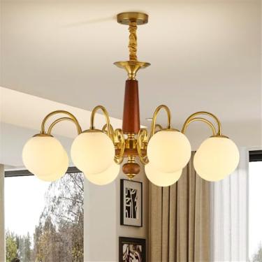 Imagem de Lâmpada Pingente LED E Candelabro Home Estilo Americano Retro Contemporâneo Design Criativo Simples Com Toque De Arte Ideal Para Sala De Estar Sala De Jantar (C 8 luzes)