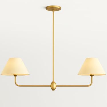 Imagem de Luminária De Teto Lustre Tocheiro 2 Braços Duetto (DOURADO 1 CÚPULA PRETA)