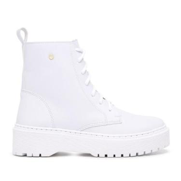 Imagem de Coturno Feminino Bota Blogueira Plataforma Tratorada Branco - Hype, 37