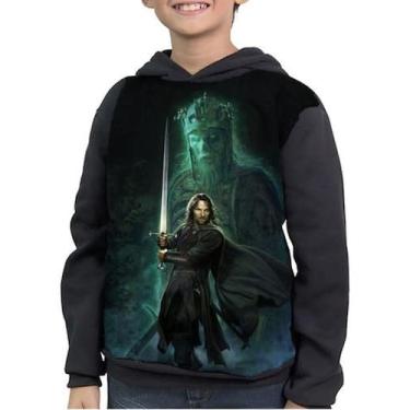 Imagem de Moletom Infantil Senhor Dos Aneis Aragorn - smoke, Preto, 8