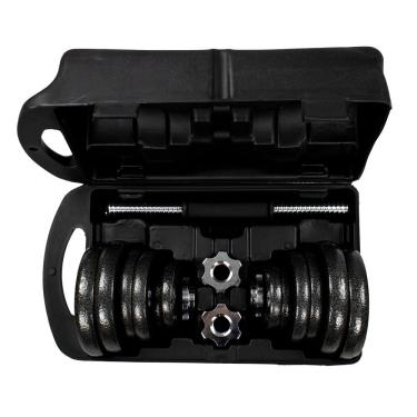 Imagem de Kit Anilhas + Halteres Gallant Na Maleta 20Kg Elite Cromado (GDB20R1A-PT)