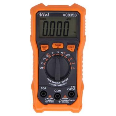 Imagem de Multímetro Digital VC835B True RMS 600V 10A NCV Capacímetro Mede Resis