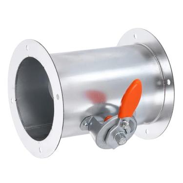 Imagem de PATIKIL Amortecedor de duto de retrocesso de 17 cm, ajuste manual do amortecedor de volume do fluxo de ar com flange de ambas as extremidades para ventiladores, exaustores, tubos de fogão, exaustores