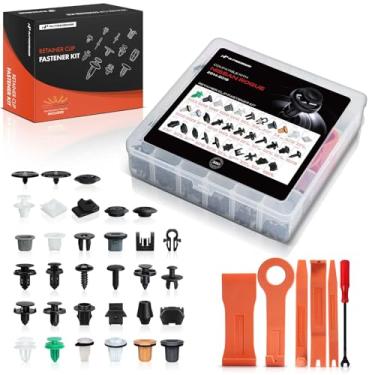Imagem de A-Premium Kit de clipe de retentor de carro de 320 peças (32 tamanhos) compatível com Nissan Rogue 2014-2019 para-choque para-choque capô porta auto pino plástico conjunto de substituição de fixador