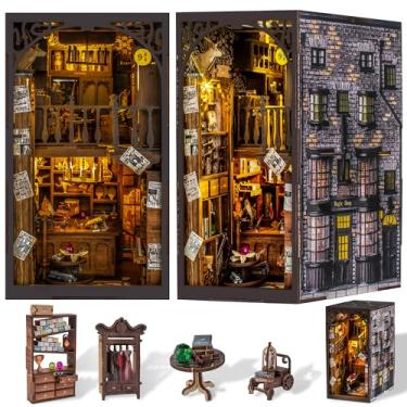 Imagem de Wimlade DIY Book Nook Kit, Miniature Book Nook kit, Wooden 3D Puzzle Bookend Bookshelf Insert Decor, Halloween/Christmas Decorations/Gifts for Adults and Teens